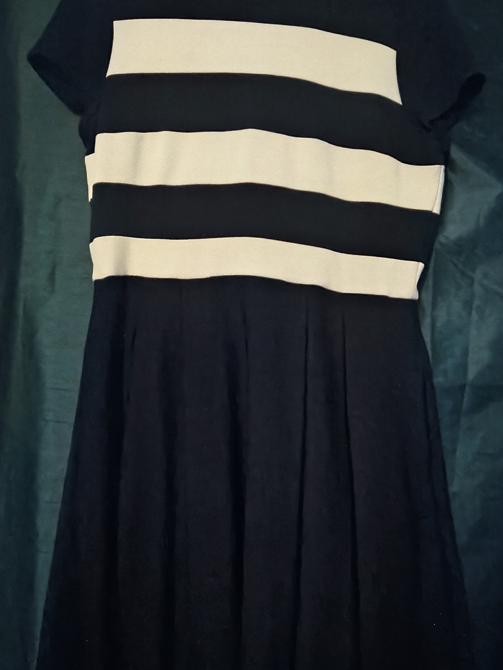 Classic Black & Cream Striped  Dress